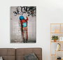 Wallity Cuadro Decorativo de Vidrio Templado Banksy 30 x 45 cm